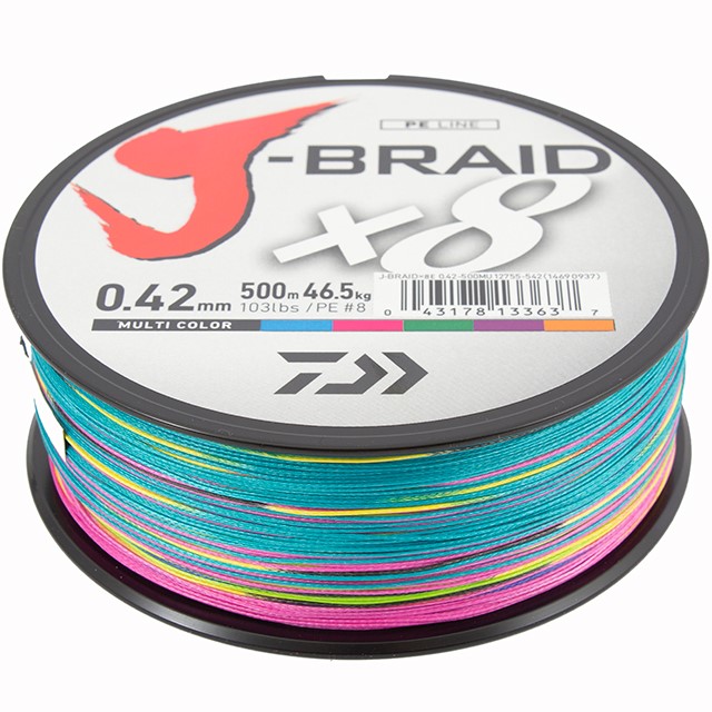 Daiwa J-Braid - X8 - Multicolour - 500m - Veals Mail Order