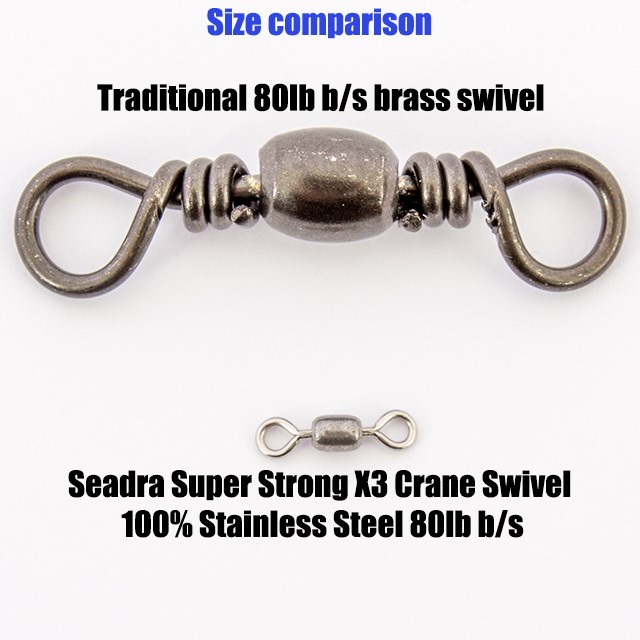 Seadra Super Strong X3 CRANE Swivels - 100% Stainless Steel