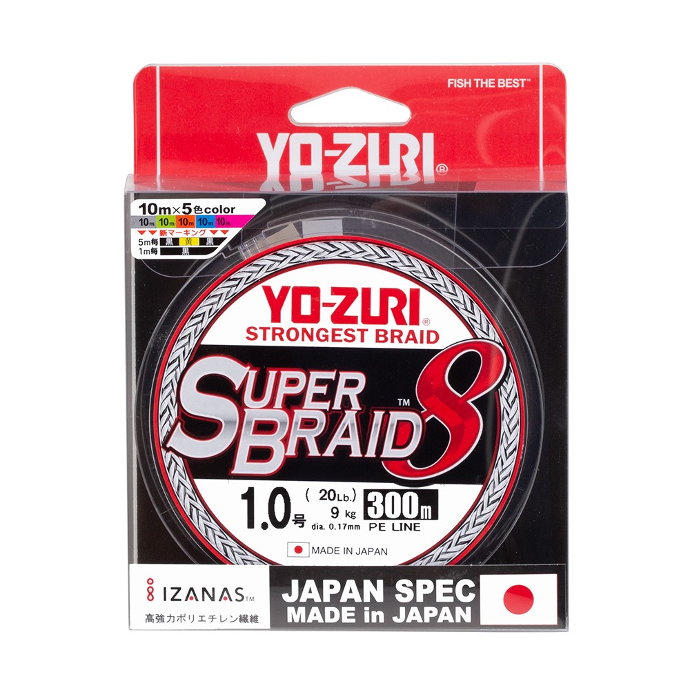 Yo-Zuri Super Braid 8 - Multi-coloured - 300m - Veals Mail Order